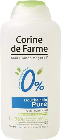 Corine de Farme, Shower Gel 0% Pure Cleansing Lotion for Sensitive Skin, 500 ml, 100% Clean Beauty, 100% Made in France, pH Neutral for the Skin, Without Soap, Without dyes  
