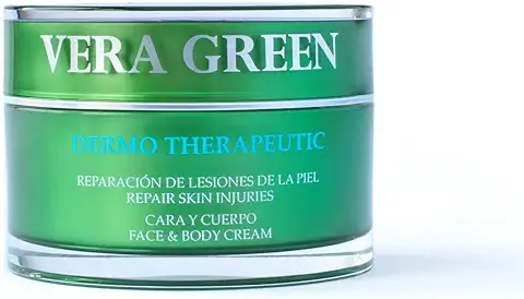 Crema de Aloe Vera - Facial y Corporal - 100% Puro - 50 ml - Regenerador - 100% Ecológico - Para todo Tipo de Pieles Incluidas Atópicas o con Acné - Poder Cicatrizante - Vera Green  