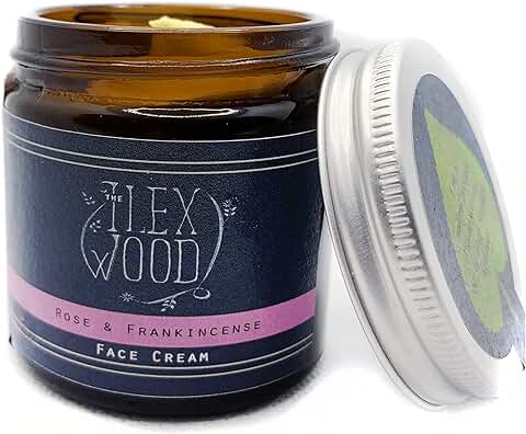 Crema Facial de rosa e Incienso, 100% Natural, Vegana, Hidratante, Antienvejecimiento, sin Crueldad Animal, sin Aceite de Palma, sin Plástico, Hecha a mano en el Reino Unido, 60 ml  