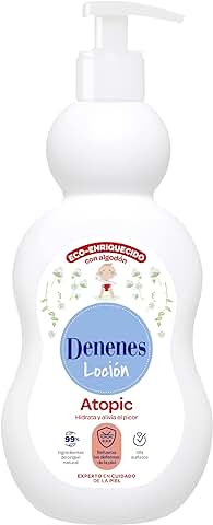 Denenes Atopic - Loción Hidratante con Algodón Ecológico, Hidrata y Alivia, Sin Sulfatos, Apto para Pieles Sensibles y Atópicas, con 99% de Ingredientes de Origen Natural - 400 ml  