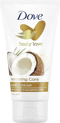 Dove Crema Hidratante de Manos con Aceite de Coco 100% Natural y Leche de Almendras para piel normal a seca 75ml