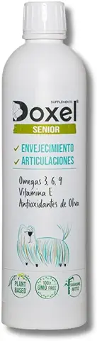 Doxel Senior-500ml Aceite para Perros Mayores| Suplemento| Antiinflamatorio| Antienvejecimiento Articulaciones Sanas| Sistema Inmunitario| Ácidos Grasos Omega 3 6 9| Vitamina E  