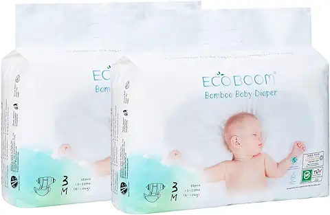 ECO BOOM - Pack 2 Bolsas Pañal Ecológico Eco Boom. 70% Biodegradable, Hipoalergénico, Talla M  