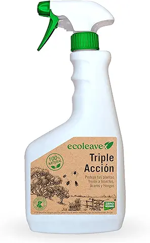 ECOLEAVEX Triple Acción, Protege tus Plantas Frente a Insectos, Acaros y Hongos, ECOLOGICO, 100% Natural y Residuo Zero. (Spray Pulverizador 750 ml.)  