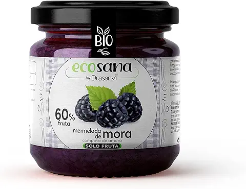 ECOSANA MERMELADA EXTRA MORA SIN AZÚCAR CERTIFICADO BIO by DRASANVI - VEGANO - SIN GLUTEN - 250g  