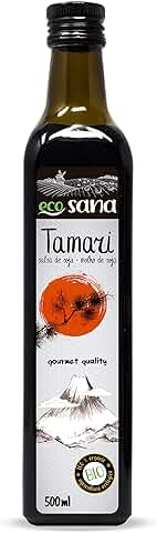 ECOSANA SALSA DE SOJA TAMARI CERTIFICADO BIO by DRASANVI - A Partir de Habas de soja de Cultivo ECOLÓGICO - VEGANO - SIN GLUTEN - 500ml  