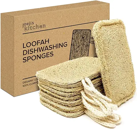 Esponja natural lavavajillas natural (paquete de 8) | estropajo ecologico, libre de plástico y biodegradable. Esponja natural de cocina reutilizable, estropajo cocina.