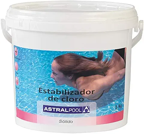 ESTABILIZADOR DE CLORO ASTRALPOOL EN FOTMATO DE 5 KG. EVITA LA RAPIDA DESTRUCCIÓN DEL CLORO NO-ESTABILIZADO, PROLONGANDO SU ACCION DESINFECTANTE Y PROTEGIENDO CONTRA RAYOS UV, DISOLUCION LENTA  
