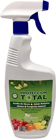 FERTIBONO Protección Total: Jabón Potásico, Aceite de Neem, Fungicida y Abono Natural, (750ml),Protección, Prevención y Curación de Enfermedades Fúngicas e Insectos Dañinos en Plantas - Residuo Cero  
