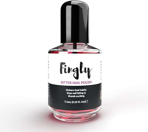 Fingly Esmalte Antimordeduras de Uñas - Prevención de Mordeduras de Uñas para Adultos y Niños - Esmalte Amargo para No Morder Uñas con Ingredientes Naturales - 7,5 ml  