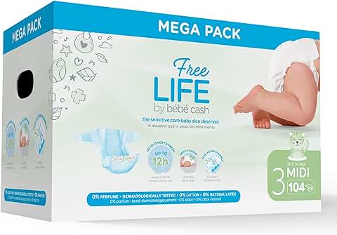 Freelife Bebé Cash - Pañales (talla 3 (4-9 kg) - 104 Pañales  
