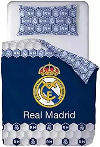Funda Nórdica Real Madrid 2021 2 Piezas. Escudo Centrado. (Cama 135)  
