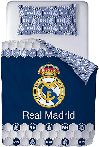 Funda Nórdica Real Madrid 2021 2 Piezas. Escudo Centrado. (Cama 90)  