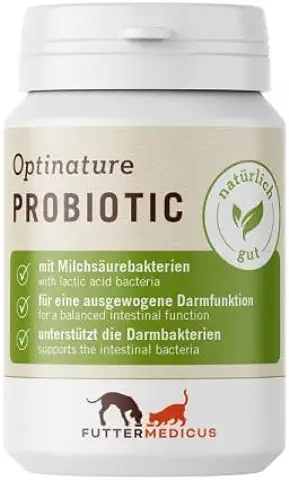 Futtermedicus Optinature Probiotic | 120 Cápsulas | Complemento Alimenticio para Perros y Gatos | Para Apoyar el Tracto Gastrointestinal | Rico en Bacterias del ácido Láctico  