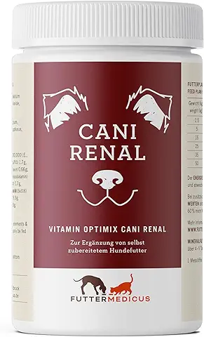Futtermedicus Vitamina Optimix Renal | 500 g | Complemento Alimenticio para Perros | Para la Dieta de Cocción y barf Pobres en Proteínas y Fósforo | Para Apoyar la Función Renal  