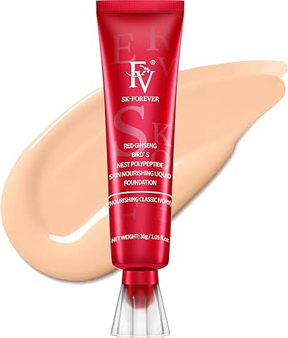 FV Base de Maquillaje Líquida Hidratante, Hydrating Foundation Acabado Natural, Flawless Finish Para Pieles Seca y Normal, Fórmula vegana, Classic Ivory, 30 ml