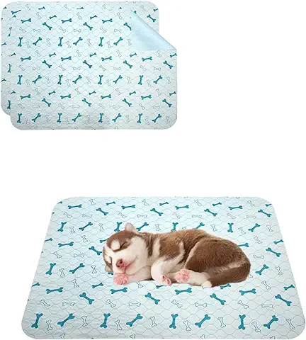 Geyecete Empapadores Reutilizables Lavables para Perros， Alfombras de Adiestramiento Ultraabsorbente para Perros, Almohadillas para Cachorro,Training Pads para Mascotas-Azul-S-2 Piezas  