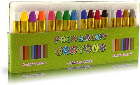 Gibot Pintura Facial y Corporales Halloween, 16 Colores Pinturas Cara para Niños y Facial Body Paint, Pinturas para Embarazadas,Encajar Fiestas de Carnaval/Pascua , Halloween Maquillaje Fiesta  