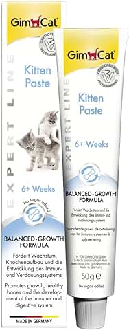 GimCat EXPERT LINE Kitten, Pasta para Gatitos - Snack para Gatos Funcional que Favorece el Desarrollo de los Gatos más Pequeños - 1 tubo (1 x 50 g)  