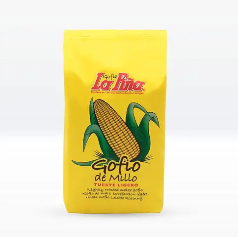 Gofio LA PIÑA Millo (Maíz) Tueste Suave 500 gr. Producto Islas Canarias.  