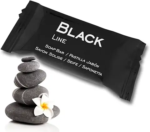 GPQ - Pastilla de Jabón BLACK LINE | 500 Und. x 8 Gr. | Amenities Hotel | Para Hotel, Casa Rural, Apartamento, Crucero, AirBnB, Etc… | Fabricado en España  