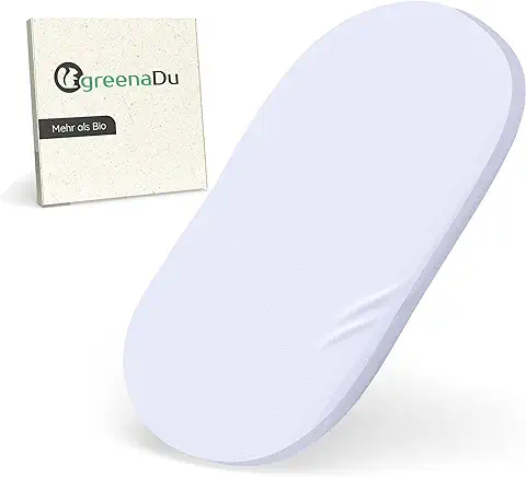 GreenaDu Sábana Bajera Ecológica para Cochecito de Bebé, Funda de Colchón para Cuna, Sábana Bajera para Cama Auxiliar, Equipamiento Básico para Bebé, sin Plástico, (40 x 80 cm)  