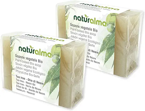 Jabón Artesanal Vegetal TEA TREE Y ACEITE DE NEEM Bio 2 X 100g Naturalma baja Temperatura Vegetariano  