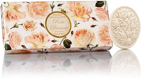 Jabón de Rosa, pack Regalo 3 Pastillas de 125 g, Jabón Artesanal Italiano de Saponificio Artigianale Fiorentino  