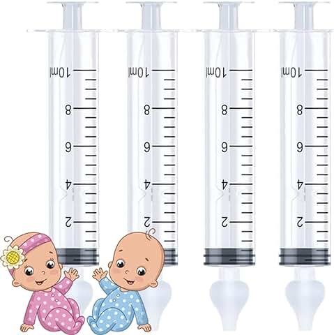 Jeringa Lavado Nasal Bebe, Irrigador Nasal Reutilizable, Sacamocos Bebe, Limpiador de Nariz Niños, Jeringuilla Aspirador para Hacer Lavados Nasales (4 Unidades)  