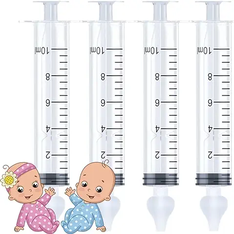 Jeringa Lavado Nasal Bebe, Irrigador Nasal Reutilizable, Sacamocos Bebe, Limpiador de Nariz Niños, Jeringuilla Aspirador para Hacer Lavados Nasales (4 Unidades)  
