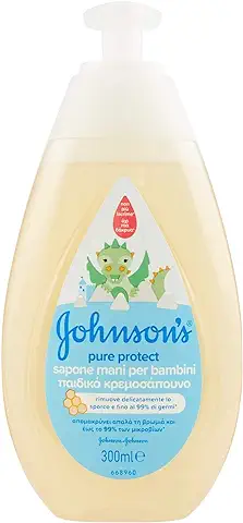 JOHNSON'S Baby, Jabón de Manos para Niños, Pure Protect, sin Colorantes, Alcohol y Jabón, no más Lágrimas, 300 ml  