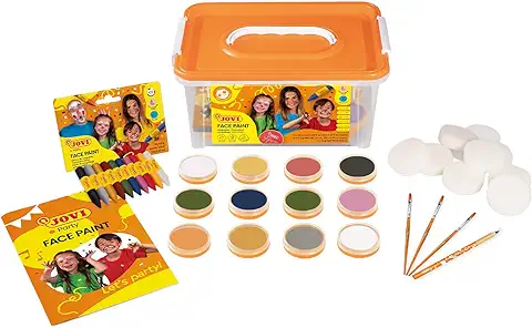 Jovi - Baúl de Maquillaje Facial y Corporal Infantil, Kit de 35 Piezas, + de 11 Colores en Crema y en Barra + Complementos (171BS)  