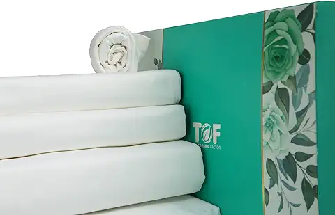 Juego de Sábanas de Algodón Orgánico de 400 Hilos, Color Blanco de Primera Calidad, ropa de cama de 4 Piezas, Algodón de Grapa Extra Largo Sostenible para Colchones de Bolsillo Profundo (blanco, King)  