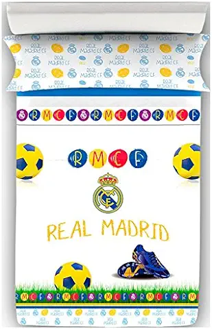 Juego de Sábanas del Real Madrid Decora Kids cama 90cm. de Manterol . Composición 50%Algodón 50% Poliéster  