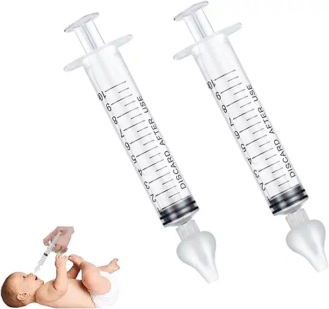 JUSONEY - Jeringa Nasal para Bebé – Profesional Mosca para Riego con Puntas Nasales de Silicona de alta Calidad Limpias y Reutilizables (2 Piezas)  