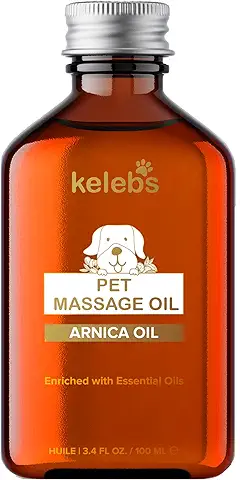 KELEBS Aceite De Masaje Natural | Condroprotector Perros para Articulaciones y Artritis | Antiinflamatorio para Perros Grandes Y Activos con Dolores Musculares | con Arnica Y Aceites Esenciales Bio  