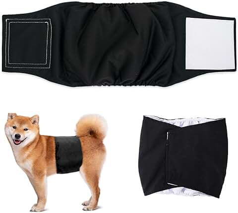 KGDUYC Pañales para Perros,Pañales para Mascotas, Pantalones Menstruales para Perros Machos, Cinturón de Cortesía Impermeable para Perros (Talla L)  