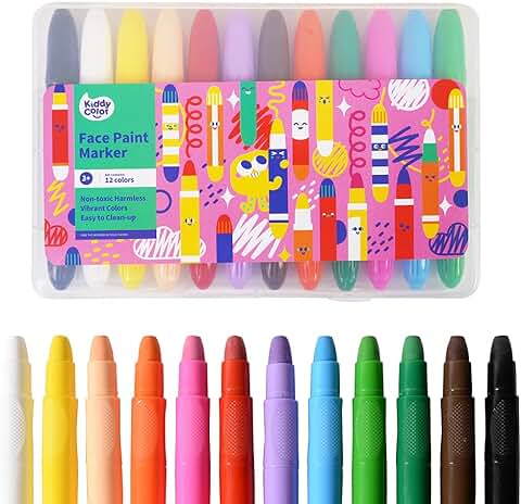 KIDDYCOLOR 12 Colores Pinturas Cara para Niños, Pinturas Faciales y Corporales No Toxica  