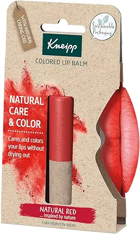 Kneipp, Bálsamo Labial con Color, Protector y Reparador Labial, Hidratante de Labios con Efecto Prolongado, Ingredientes Naturales, Pintalabios Color Rojo Natural Red  