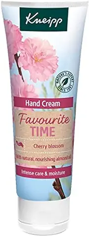 Kneipp Crema De Manos Favourite Time; con Aceite de Almendra y Extracto de Flor De Cerezo; Cuidado Intensivo para Pieles Secas; 75 ml  