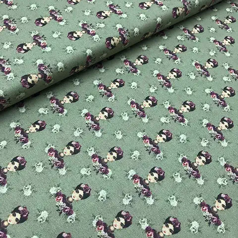 Kt KILOtela - Tela por Metros de Patchwork - Estampación Digital - 100% Algodón - 140 cm Ancho - Largo a Elección de 50 en 50 cm | Frida - Morado, Verde  