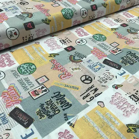 Kt KILOtela - Tela por Metros de Patchwork - Estampación Digital - 100% Algodón - 140 cm Ancho - Largo a Elección de 50 en 50 cm | Positive - Multicolor  