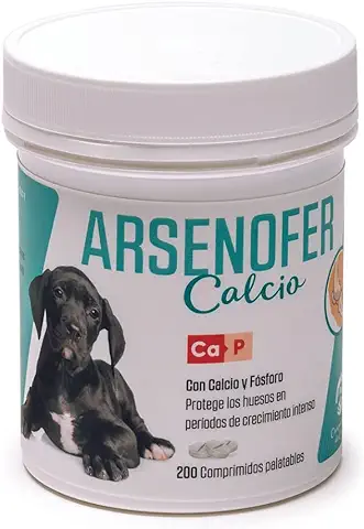 LABORATORIOS PINO, S.A. ARSENOFER. Suplemento de Calcio, Fósforo y Vitaminas para Perros y Gatos. Elaborado en España.  
