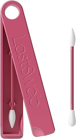 LastSwab® Beauty Maquillaje - Qtips y Hisopos de Algodón Reutilizables para Quitar Maquillaje, Ecológicos Q Tips, Diseñados en Dinamarca, Fácil de Limpiar, Bastoncillos de Algodón cero (rojo)  