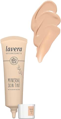 Lavera Mineral Skin Tint - Natural Ivory 02 - Cosmética Natural - Con aloe vera Orgánico, Q10 Natural y Vitamina E - Vegano - Libre de Siliconas - Libre de Aceite Mineral - Baja Cobertura - 30ml  