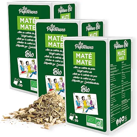 LES PAPOTEUSES | Infusiones mate bio | 60 Bolsitas | Cajas para Infusiones de 3 Confecciones de 20 Bolsitas | Certificado Orgánico  