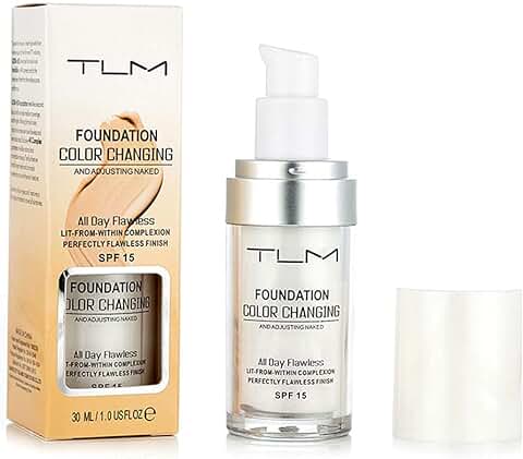 Lfdhcn 1Bottle 30ML Base de Maquillaje Que Cambia de Color TLM Makeup Change Skin Tone Concealer  