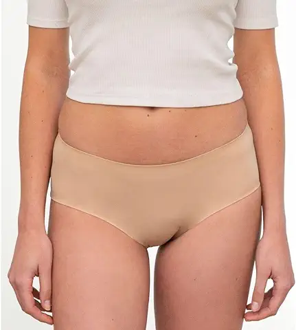 LIGNE V Braga Menstrual Invisible sin Costuras – Protección Lavable y Ecológica para Reglas Flujo Ligero a Abundante – Absorbente y Antifugas – Adolescentes y Mujeres Grande Tallas/Piel Invisible L  