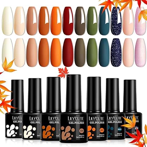 LILY'CUTE Floral Gallery Series - Esmalte de Uñas de gel, 12 Colores, UV, Color rojo  