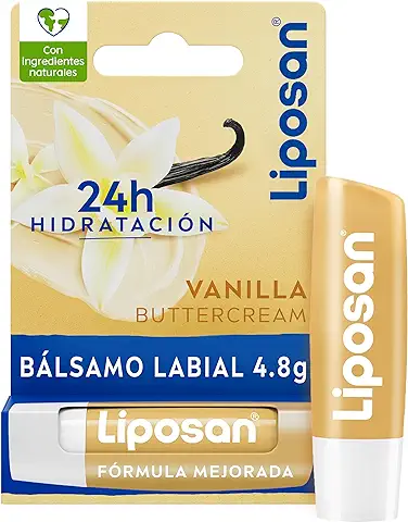 Liposan Vainilla (1 x 5,5 ml), Bálsamo Labial de Cuidado Intensivo, Cacao de Labios de Textura Ligera, Bálsamo Hidratante para unos Labios Suaves y Tersos  